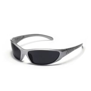 CRASHKID® Shadow Vision™ – Y2K Sunglasses (Matte Black / Silver)